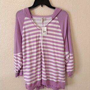 Cato Purple and White Striped Hoodie